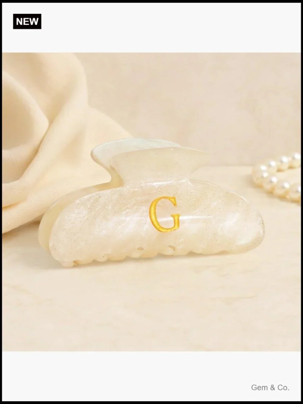Initial Cute Hair Clips Claw Clip for Women Gift